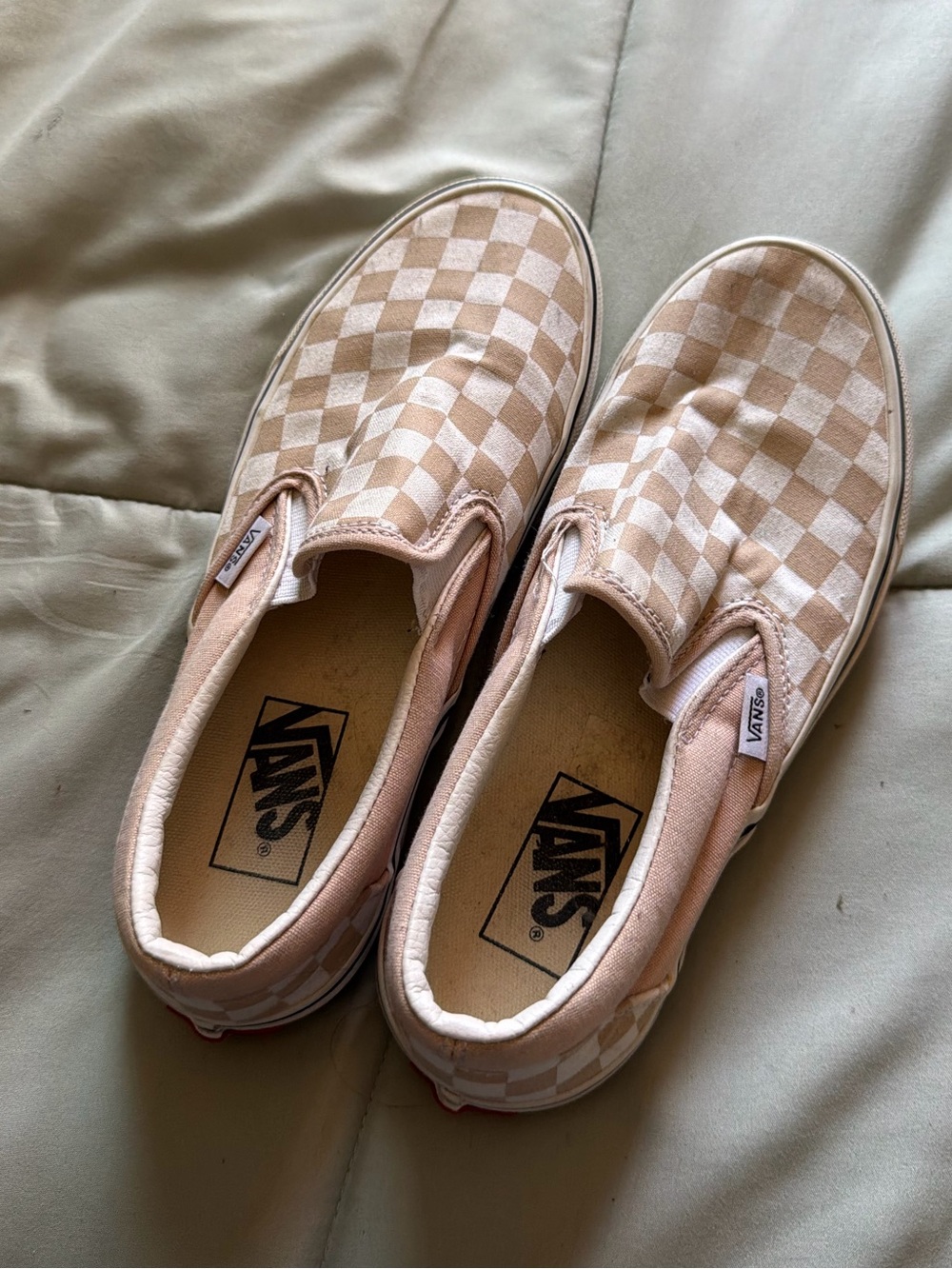 Vans Slip-On Checkerboard in Blush and Cream